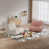 Blanc / velours rose