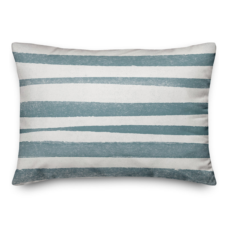 Geometric Outdoor Reversible Throw Pillow, Blue