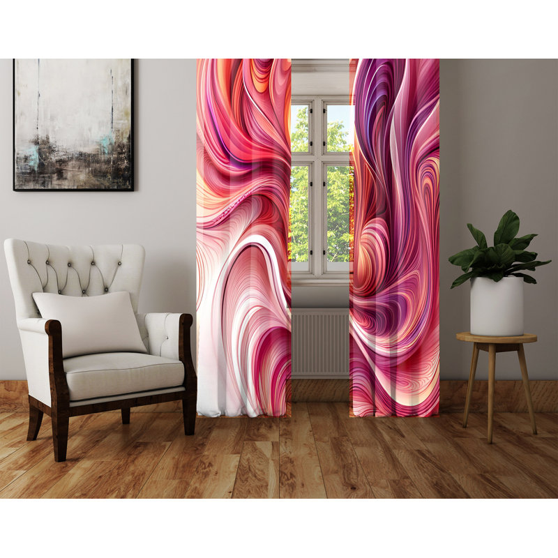 Paire de rideaux semi-transparents en polyester Aiddan, L 40 po x L 52 po