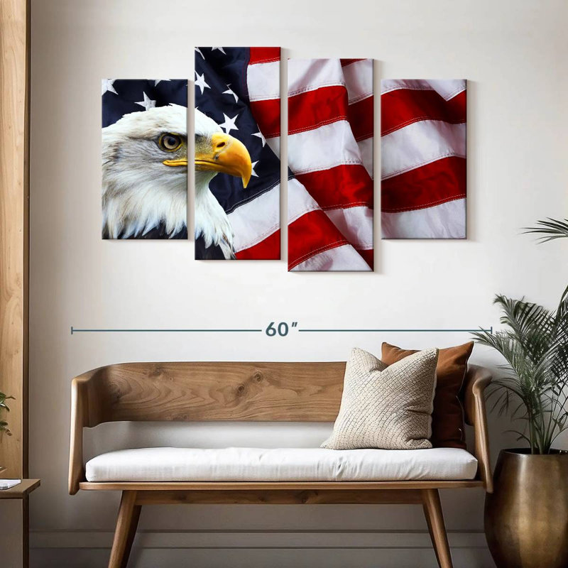 American National Bald Eagle, H 32 po x l 52 po
