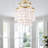     3-lights Shell Ceiling Light Fixtures Modern Brass Gold Semi Flush Mount Ceiling Light