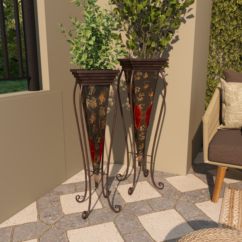 Ensemble de pots à fleurs en métal 2 pièces Circe