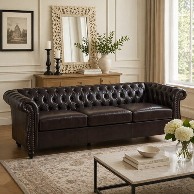 3 Seater Faux Leather Sofa
