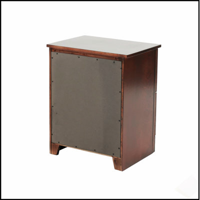 Rustic Pine Wood Nightstand with Two Spacious Drawers, Perfect for Storage and Stylish Bedroom Decor