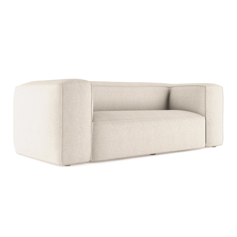 Canapé surdimensionné Varick, H 30 po x l 84 po x P 47 po, Naturel, Cuir rétro albâtre
