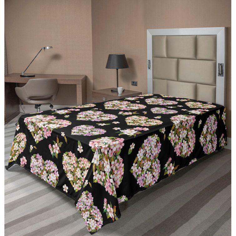 Drap plat à motif floral bohème Ambesonne