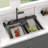 30" L x 19" W Workstation Drop-In Waterfall Kitchen Sink Stainless Steel 16 Gauge Multifunction Single Bowl Kitchen Sink with Faucet Combo-118319665