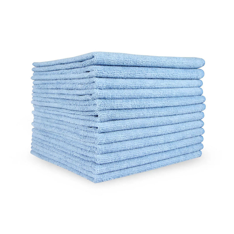 Smart Choice 16x16 Microfiber Cleaning Cloths (Pack of 12), Blue, 12" W x 12" L