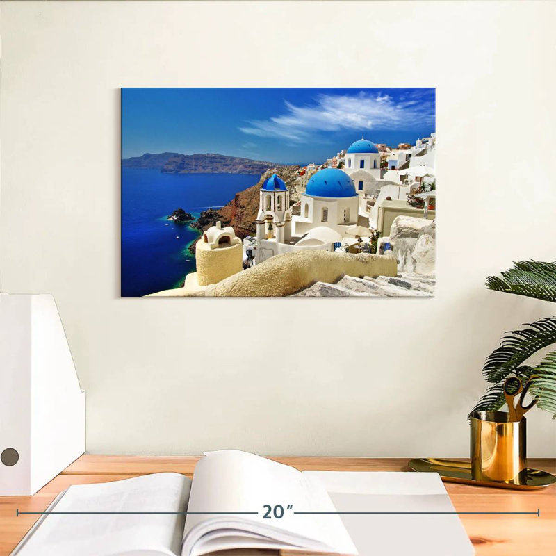 Ravi Santorini Cliffside Caldera, 8" H x 12" W