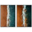 Plage, paysage mural, ensemble de 2 reproductions d'art sur toile encadrées-118759976-118759978