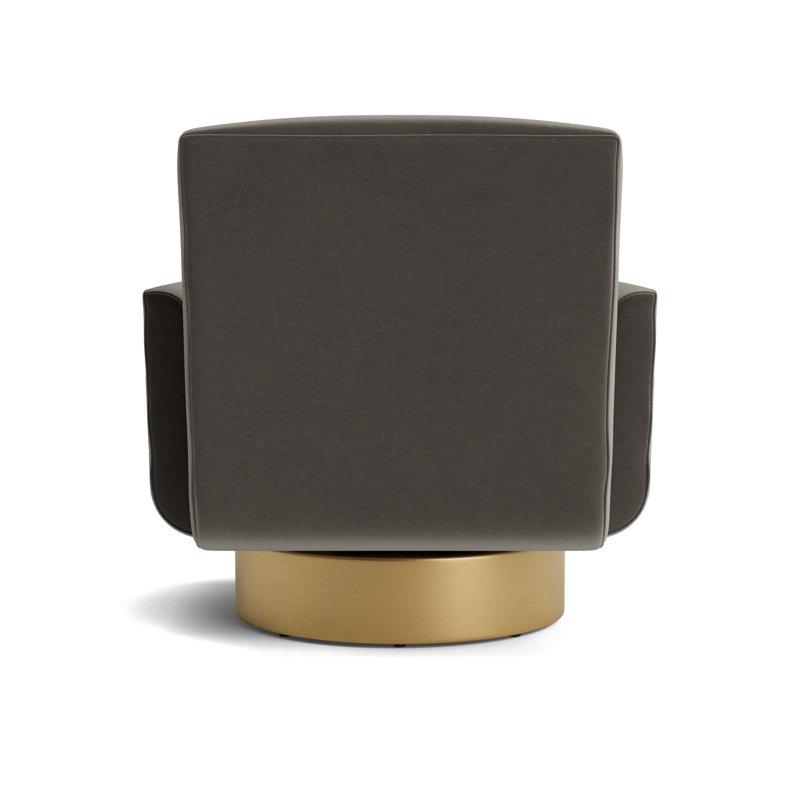 Supernova Full Swivel Chair, Performance Velvet - Graphite, Brushed Brass