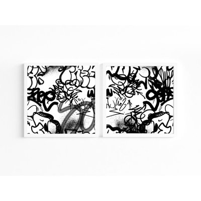 Black & White 1 Piece Single Picture Frame and Floater Frame Wall Art
