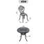 Ensemble 3 pièces de mobilier de salle à manger en aluminium moulé toutes saisons avec cadre noir-1925653028