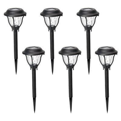 Black Solar Powered Low Voltage Integrated Led Garden Pathway Light -  Soltoostar, EL-P-L-LTXX-W6