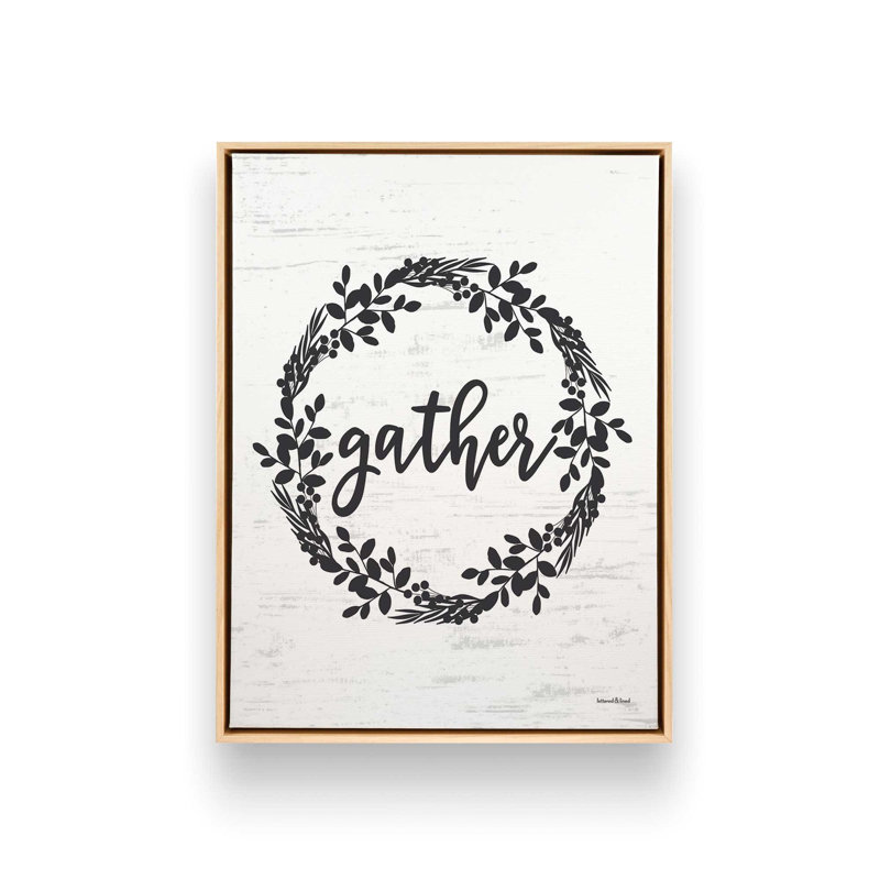 «Gather Wreath» par Art graphique, L 12 po x H 16 po, Toile avec cadre, Tanné
