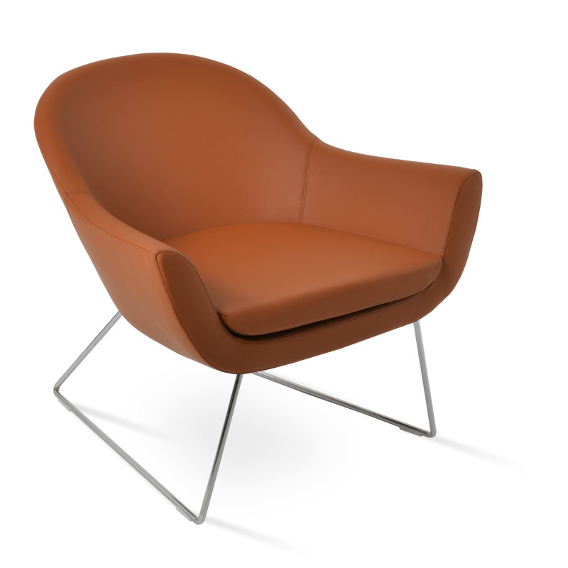 Fauteuil Madison, Chrome, Similicuir orange