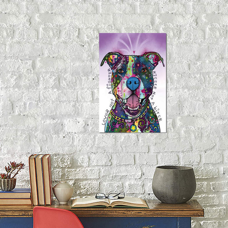 Lover Not a Fighter, Kisser Not a Biter by Dean Russo - Graphic Art Print on Canvas