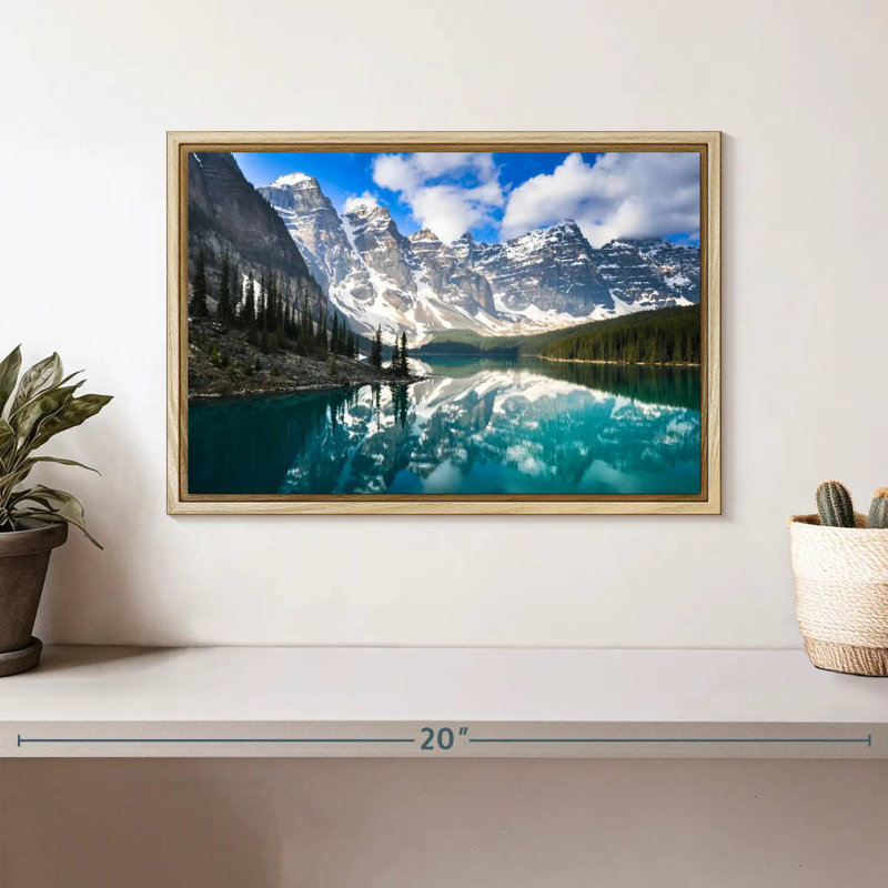 Reflet de la montagne, Cadre flottant en bois naturel, 13 po x 9 po