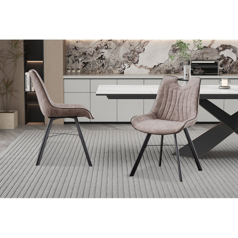 Gilda Upholstered Metal Side Chair, Grey