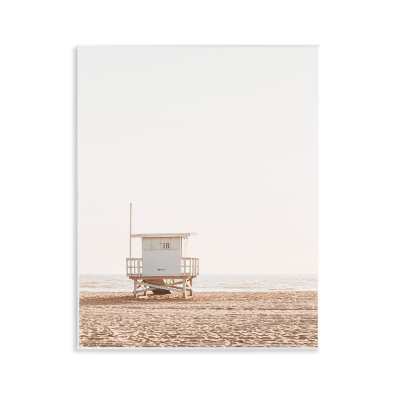 Plaque murale Minimalist Beach Hut Neutrals, design par Sissi et Seb