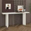Élégante console avec plateau en placage de pin et pieds géométriques, table d'entrée en bois aggloméré moderne pour le salon, le bureau et la salle à manger-430988375
