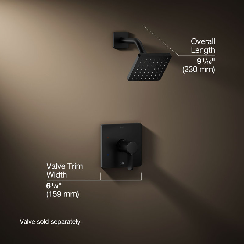 Parallel Rite-Temp Shower Head, 1.75 GPM, Matte Black