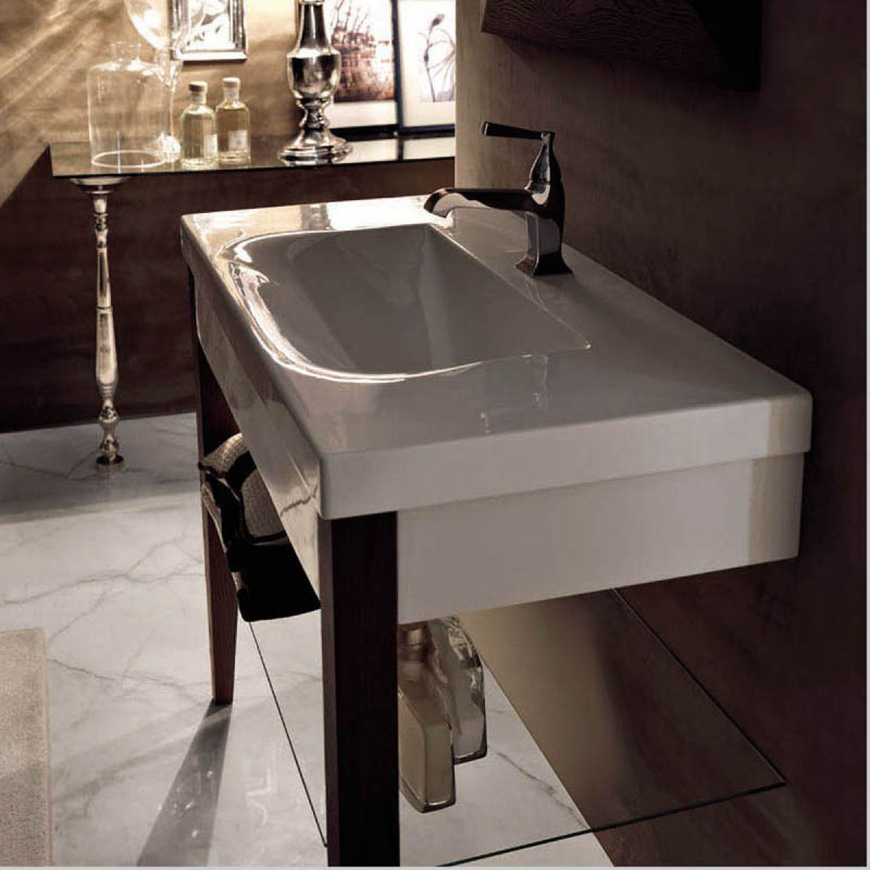 Ensemble de meuble-lavabo mural simple en bois 19,7 "x H 33,5" Bentley, Trou simple, 47.2"