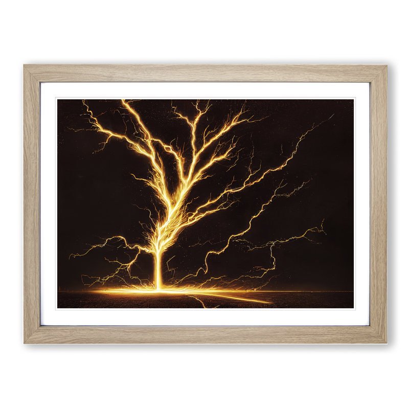 XH1022-3013X Electricity Vol.3 - Single Picture Frame Print, 46cm H x 64cm W x 2cm D, Oak