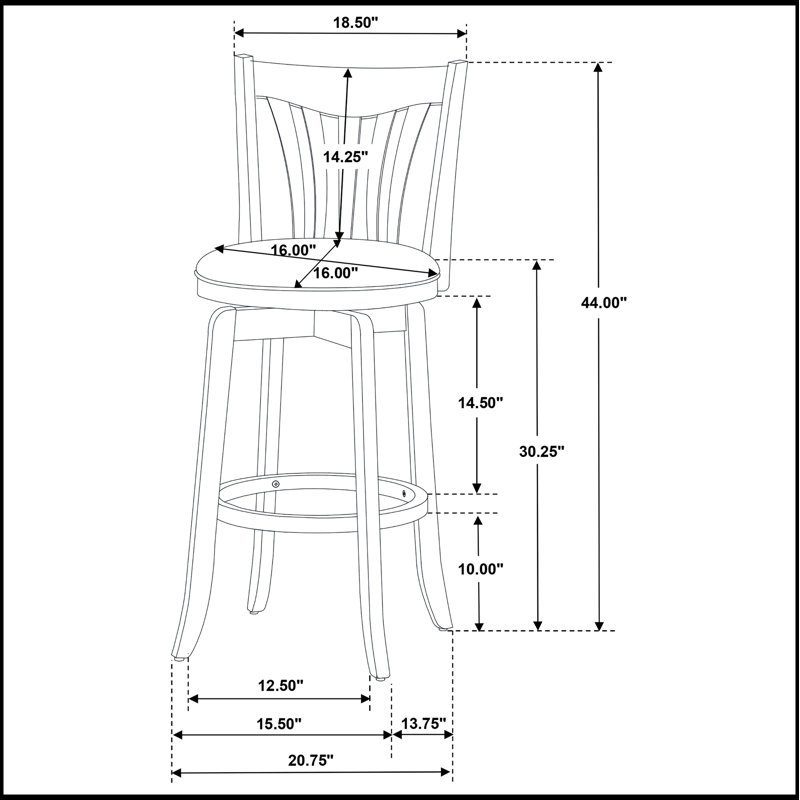 Chaise de bar pivotante en cerisier foncé Decker avec siège et dossier confortables, parfaite pour les cuisines modernes et traditionnelles.