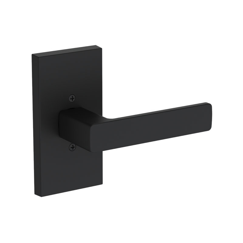 Sharpe Full Dummy Lever with Contemporary 5in Rose in Lifetime (PVD) Polished Nickel, Matte Black
