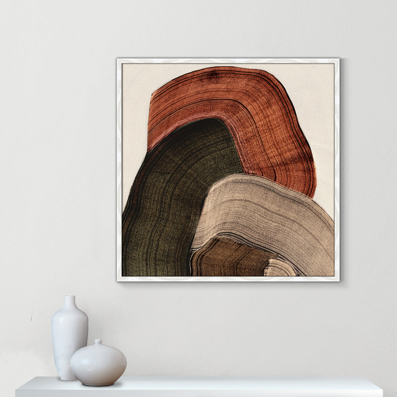 «Folded Earth I» par Casa Fine Arts, Grain de bois blanc, L 32 po x H 32 po, Framed Print