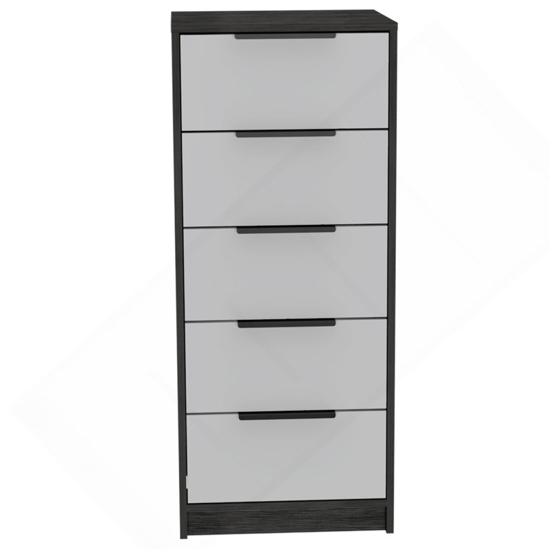Commode rectangulaire blanche à 5 tiroirs