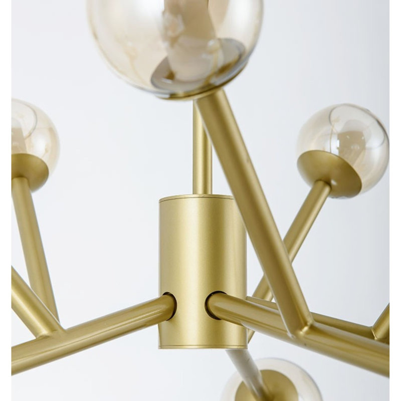 Lustre gravé Drin Symmetry, Nickel bruni, Transparent semi-opaque, 52 po de largeur x 38 po de profondeur x 17 po de 
