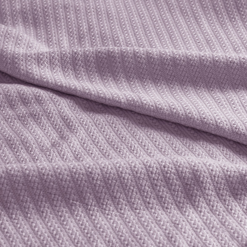 Gracie Mills Janette Ring Spun Cotton Blanket, Full, Lilac