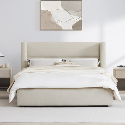 Jayla Upholstered Platform Wingback Bed