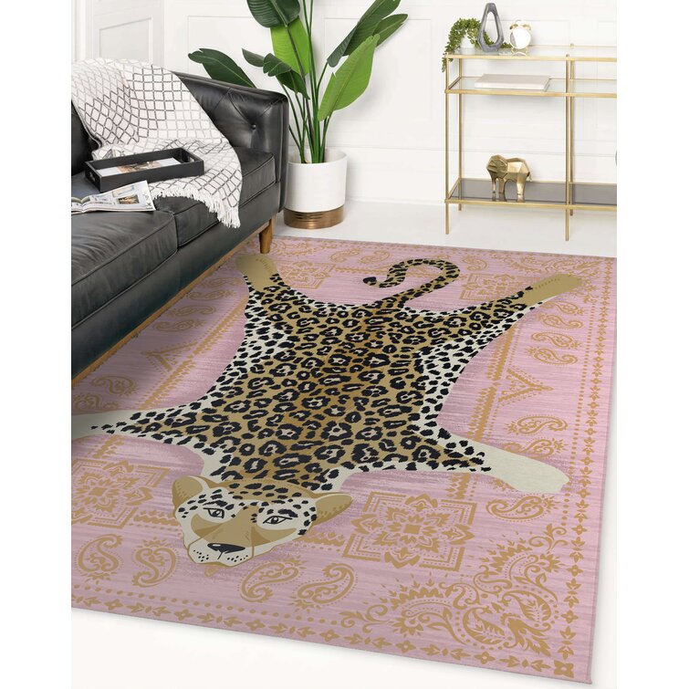 Willhite Animal Print Pink/Tan/Beige Area Rug