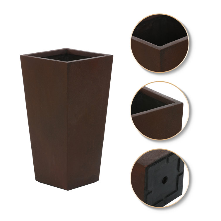 Tall Tapered Square Indoor & Outdoor MgO Planter - Bed Bath