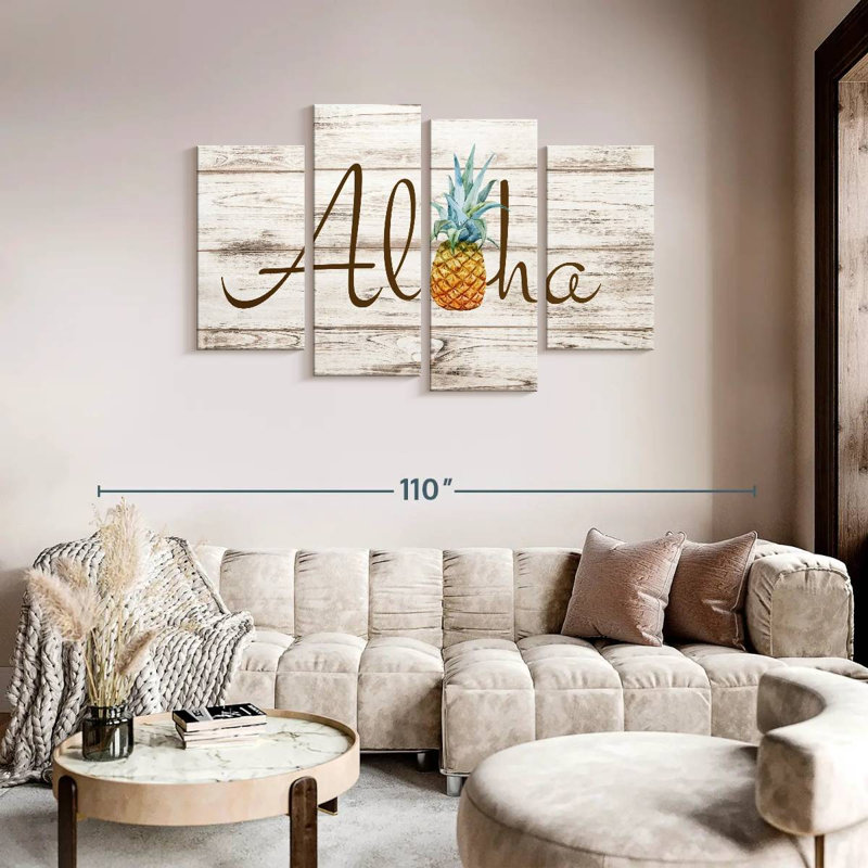 Ensemble de 4 pièces Aloha, H 75 po x l 48 po x P 1,25 po