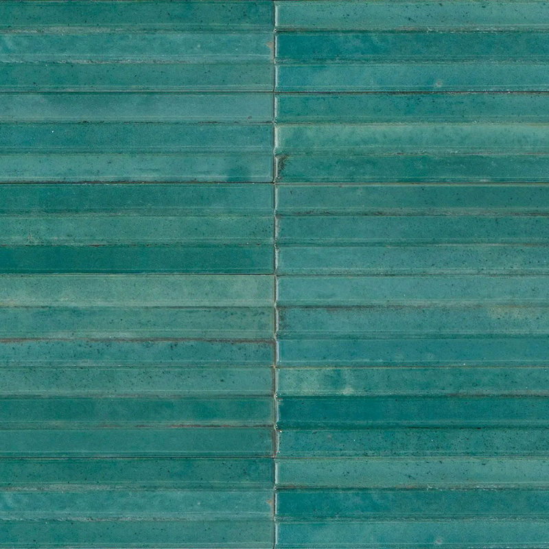 Lucca 2.5" x 9.5" Italian 3D Porcelain Subway Tile, Turquoise