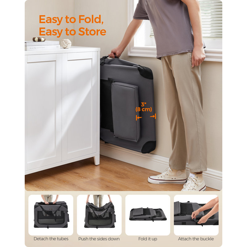 102x69x69cm Vehicle Travel Carrier, 63cm H x 91cm W x 63cm D, Grey