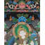 «Thangka» peint à la main, peinture bodhisattva Padmatti Lokeshvara, or 24 carats et gouache sur toile de coton, 35 po x 44,5 po