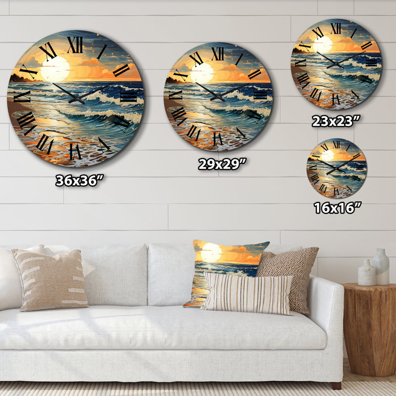 Horloge murale Beach Shimmering Sands II, Petit