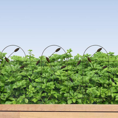 Bordure de clôture de jardin décorative en métal H 32 po x l 19,5 po, 10 panneaux, longueur totale de 16 pi, clôture anti-rouille pour les parterres de fleurs, les arbres et les cours, brun