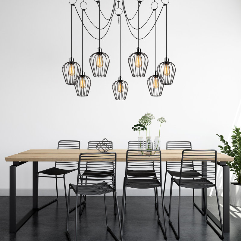 Luminaire suspendu géométrique à 7 lumières