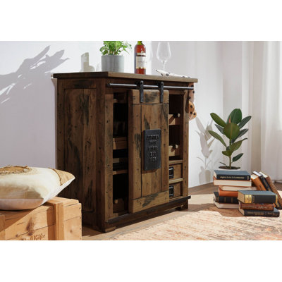 Railway 80cm Solid Wood Mini Bar