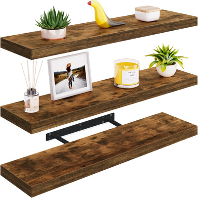Ensemble de 3 tablettes flottantes 36 "Miami, tablettes murales en bois, profondeur 6 pouces Miami