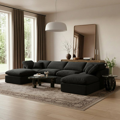 Ensemble modulaire de coin en velours 6 pièces Itala
