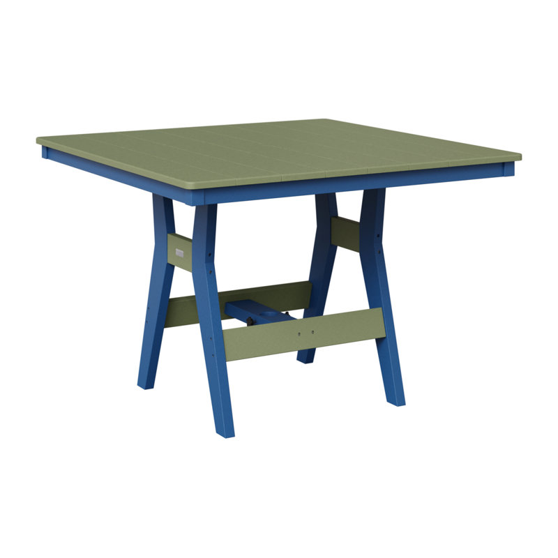 Table de salle à manger carrée 44 po Berlin Gardens Harbor, Bleu pacifique, 38.37" H x 44" W x 44" D, Sauge