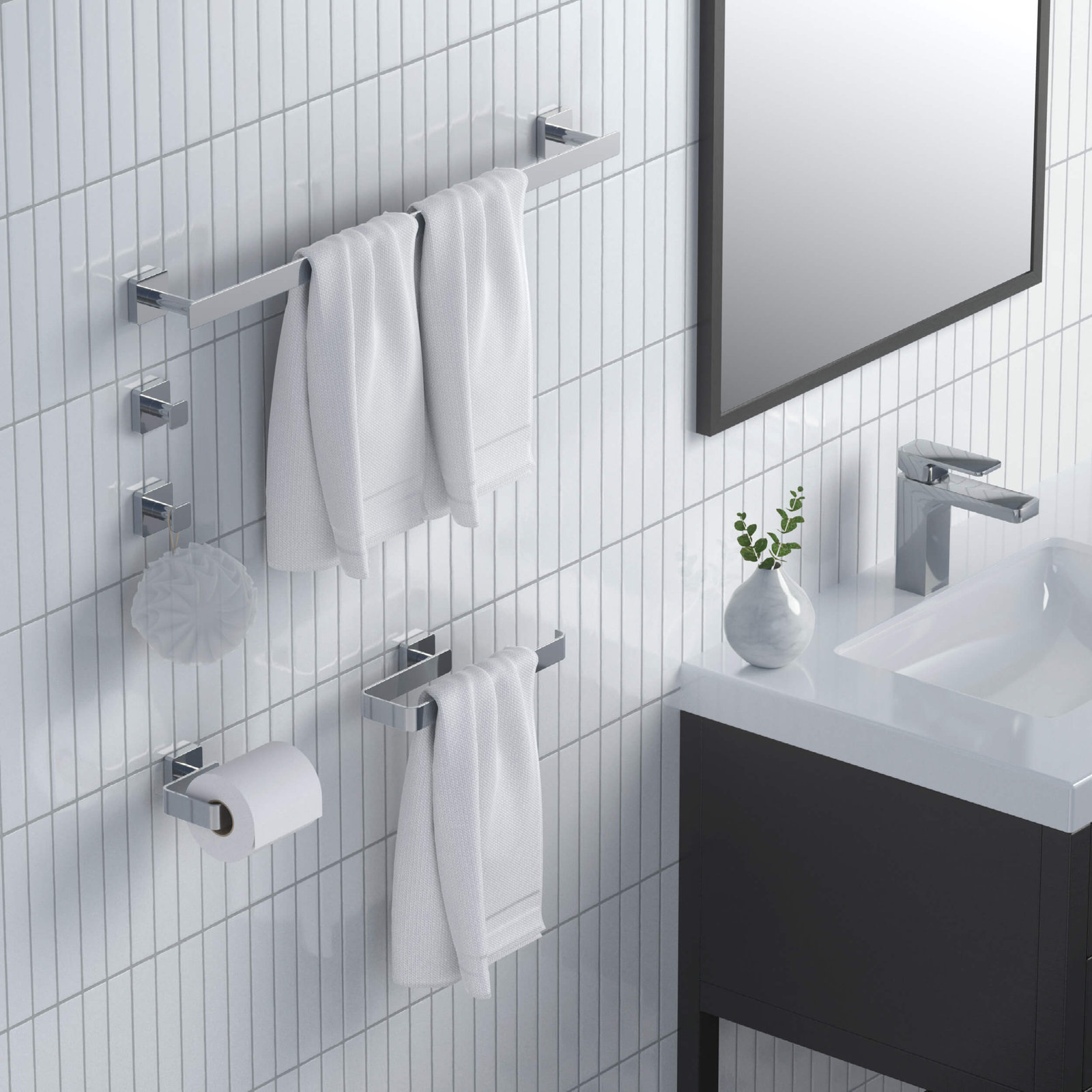 Blaze 5-Piece Bathroom Hardware Set, Chrome