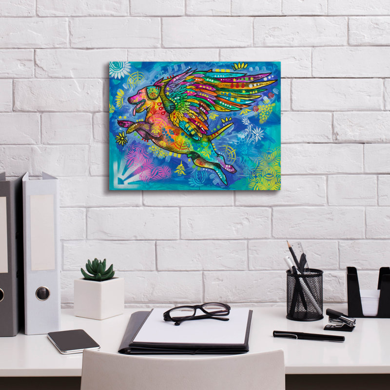 Art mural sur toile Red Barrel Studio «Angel Pup» par Dean Russo, H 12 po x l 16 po x P 0,75 po
